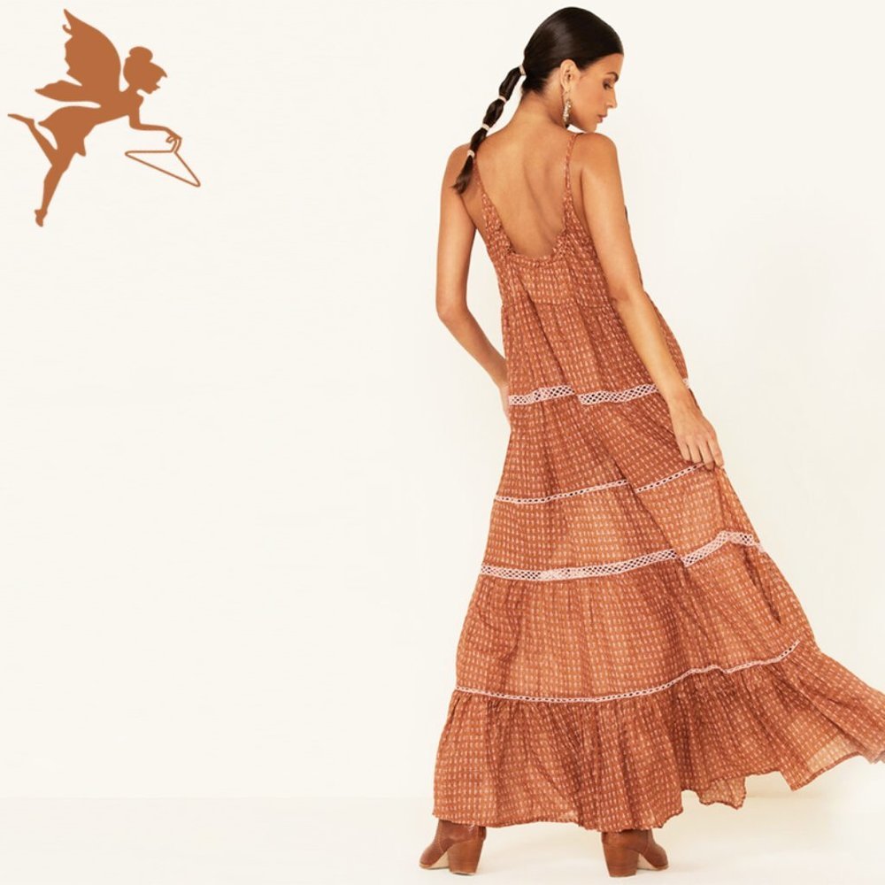 NWT FREE PEOPLE MIDNIGHT DANCE Boho Maxi Festival Dress - Picture 2 of 9